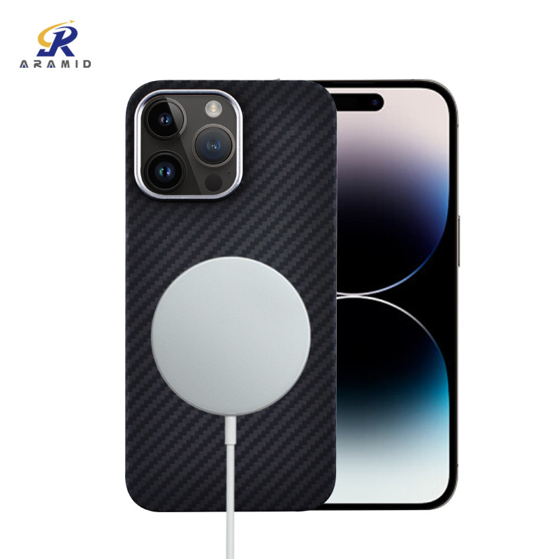 Buy cheap Magnetic Support Wireless Charging Strong Suction Aramid Fiber Phone Case For iPhone 14 from wholesalers