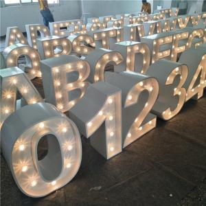 Buy cheap Acrylic Stainless Steel Light Up Marquee Letter Sign Numbers With Bulbs product