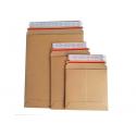 Brown Rigid Cardboard Envelopes No Plastic Customized Size With Easy Tear Strip for sale