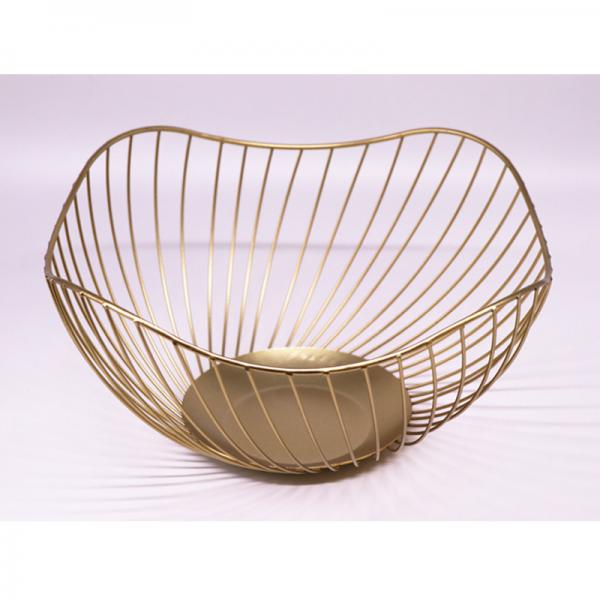 Fashion Household Storage OEM Gold Wire Fruit Basket