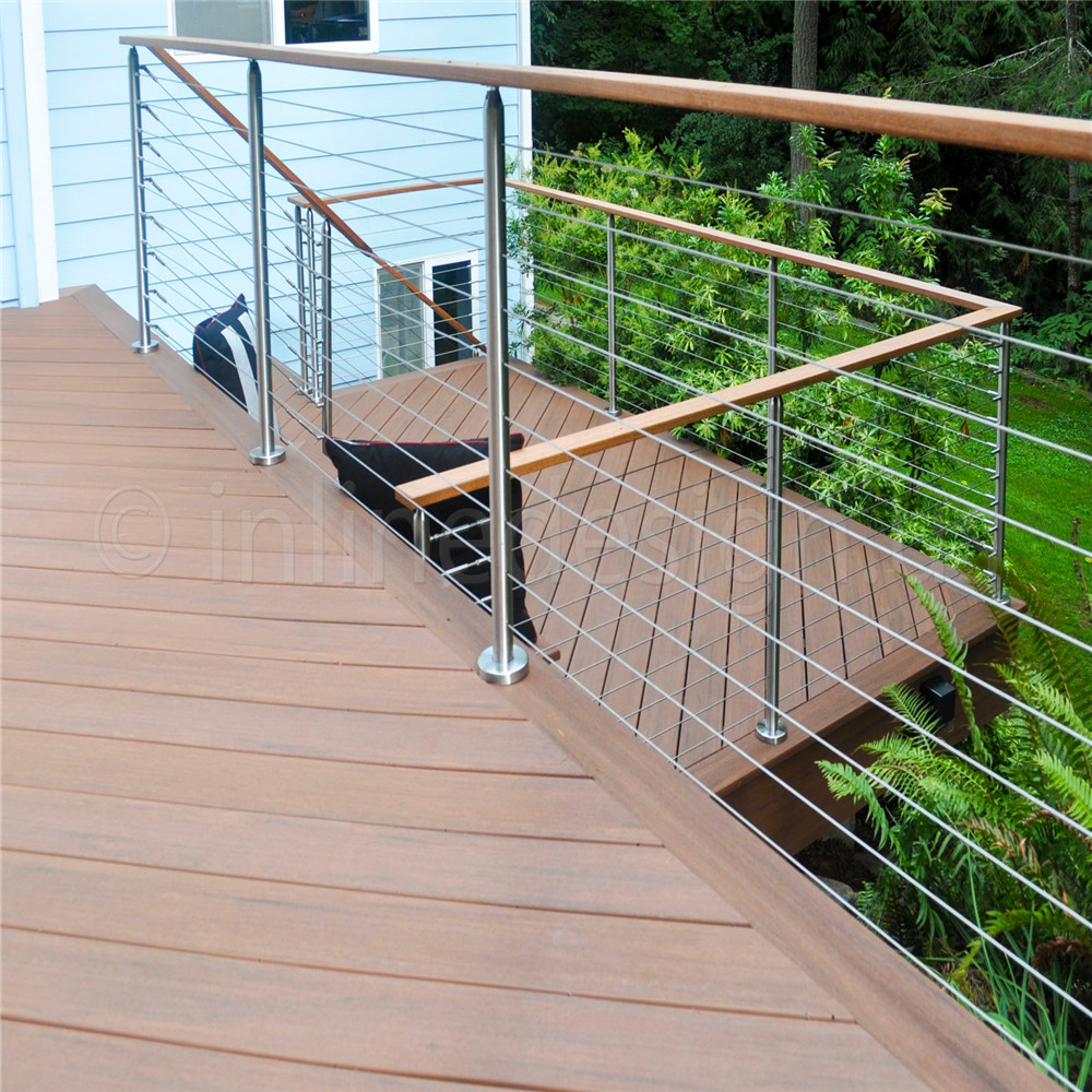 Buy cheap Brand new stainless steel handrail design for stairs with wire rope design from wholesalers