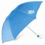 Buy cheap Three-fold Umbrella with Embroidery, Steel Frame and Plastic Handle from wholesalers