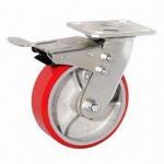 Buy cheap Heavy-duty industrial iron core polyurethane casters with brake from wholesalers