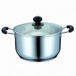 Buy cheap Stainless Steel Cookware with Bakelite Side Handle, Tempered Glass Lid and Ball Knob from wholesalers