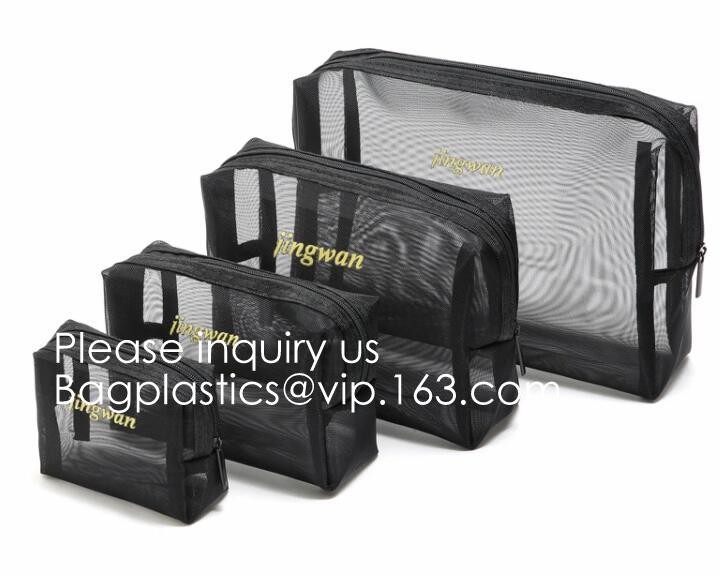Buy cheap Mesh Travel Makeup Bag Organizer Translucent Clear Travel Toiletry Bag Quick Pass Airport Security, Airport Security pac from wholesalers