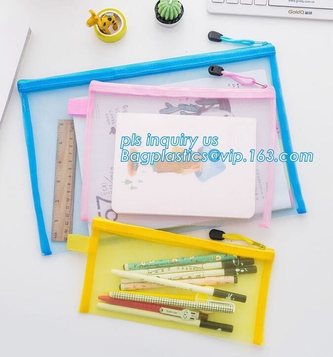 Buy cheap Office Stationery Mesh Bags With Slider Zipper, expanding file/folder/File cover/documents pouch carry bag from wholesalers