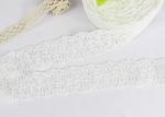 Buy cheap Floral Bridal Embroidered Lace Trim For Wedding Dress , White Cotton Net Lace Trim from wholesalers