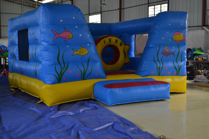 Buy cheap Blue Inflatable Sport Games PVC Tarpaulin With Fireproof For Kids product