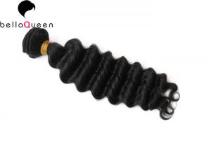 Buy cheap Natural Black Deep Wave 6A Remy Hair Weft 100 Percent Human Hair Extensions For Girls product