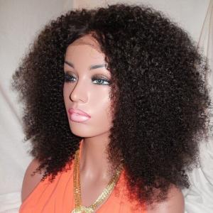 Buy cheap Kinky Curly Human Natural Hair Silk Top Glueless Full Lace Human Hair Wig 24inch product