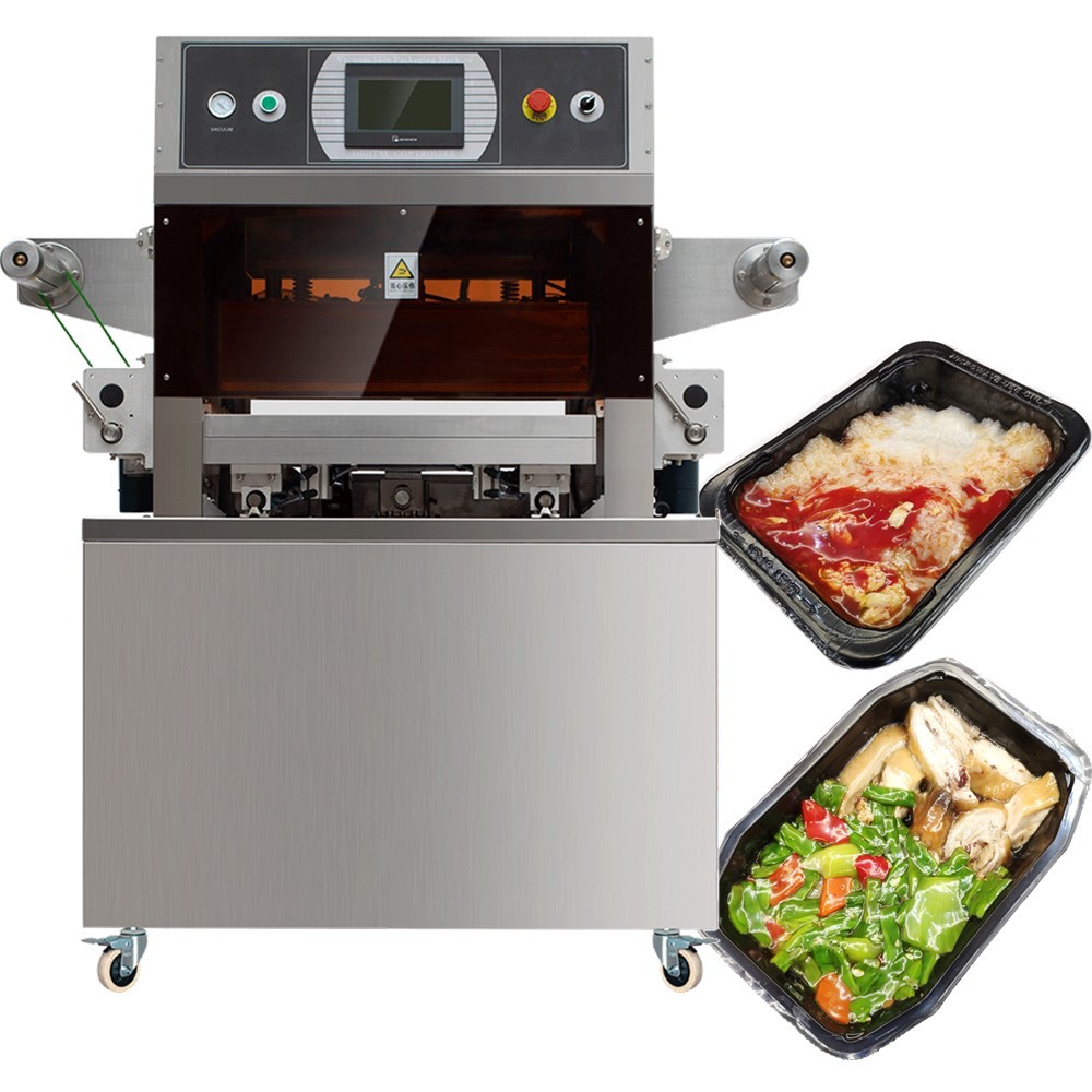 Buy cheap 100m3 H Food Tray Sealing Machine Meal 450KG Vacuum Skin Packing Machine from wholesalers