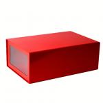 Buy cheap Custom Recycled Red Cardboard Shoe Boxes with PP Plastic Clear Window from wholesalers