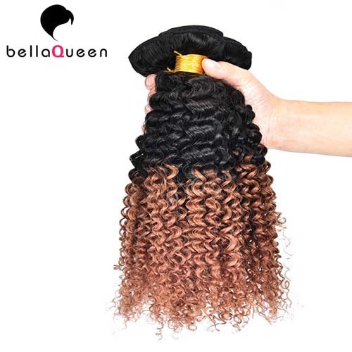 Buy cheap Two Tones Ombre Remy Hair Extensions ,  Curly Human Hair Weaving For Black Women product