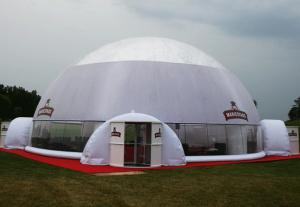 Buy cheap White Blue Dome PVC Tarpaulin Inflatable Party Tent With Any Kind Of Size product
