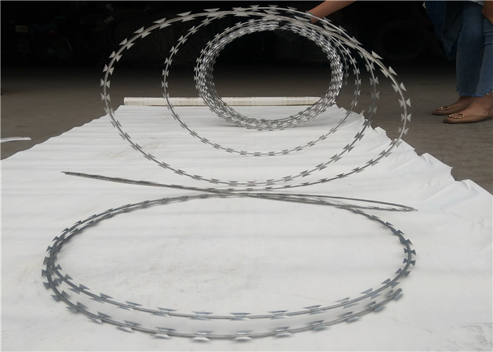 Buy cheap Single Strand Type Barbed Stainless Steel Razor Wire durable Surface Treatment product