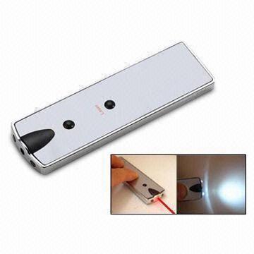 Buy cheap Laser pointer with 2 LED lamps in card shape from wholesalers