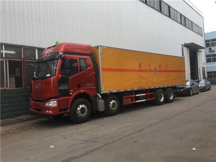 Buy cheap FAW 8x4 Heavy Duty 31 Tons Van Delivery Truck For Miscellaneous Dangerous Goods from wholesalers