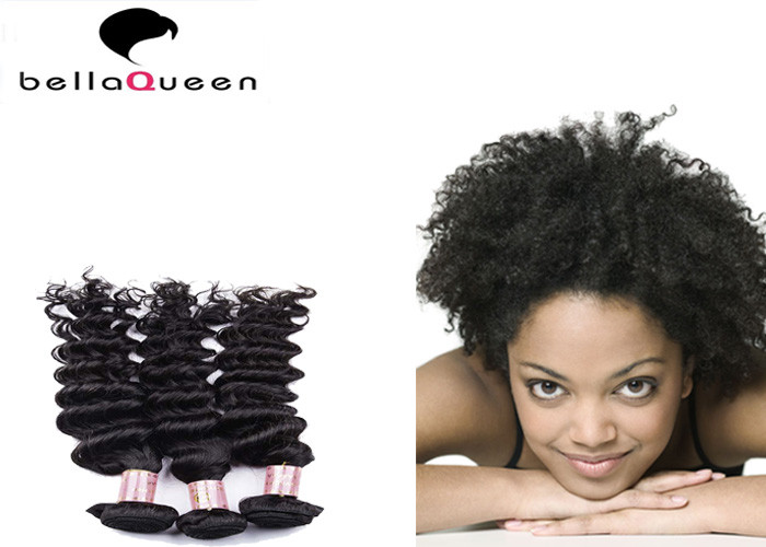 Buy cheap Natural Black Curly Wave Mongolian Hair Extensions / Grade 6A Virgin Hair product