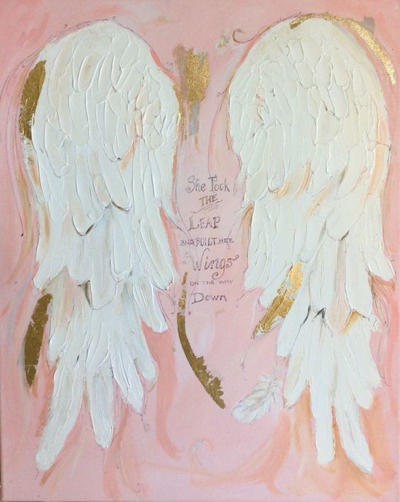 Buy cheap Angle Wings Pattern Modern Canvas Wall Art Hand Painted Embellishments from wholesalers