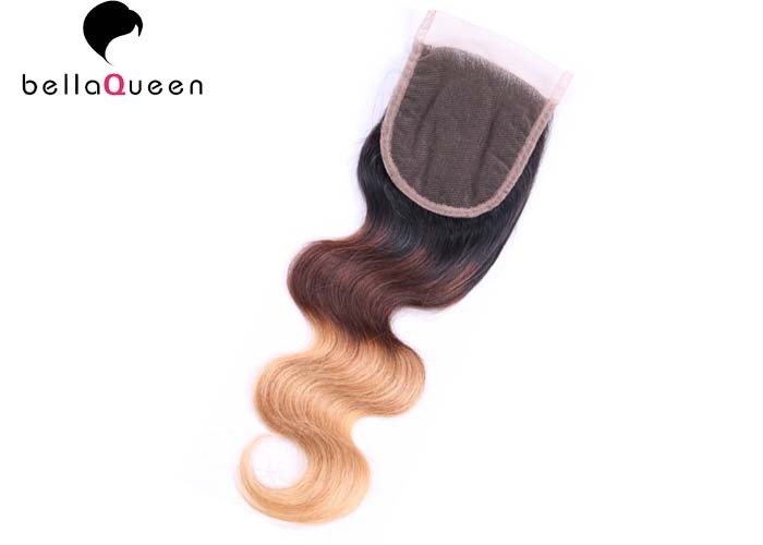Buy cheap Three Tones Body Wave Human Hair Lace Closure With 4x4 Lace product