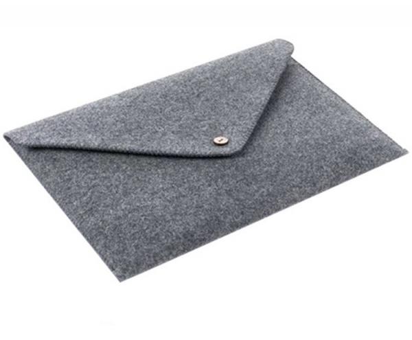Quality Hot selling unique design gray OEM design folder shape laptop felt bag. size IS a4. 3mm microfiber material for sale