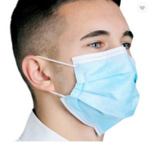 Buy cheap Disposable Face Mask Blue Color With Earloop And Three Layer Protective Mask,Disposable Nonwoven Face Mask With 3 Ply product