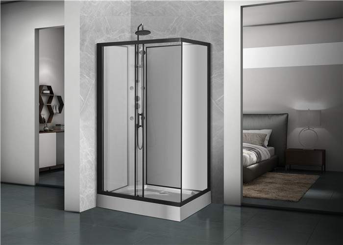 Buy cheap Square Bathroom Shower Cabins black Acrylic ABS Tray black Painted 1200*80*225cm product