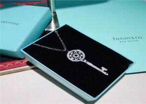 Buy cheap Large Size 18K Gold Tiffany And Co Key Pendant Necklace With Pave Diamonds product