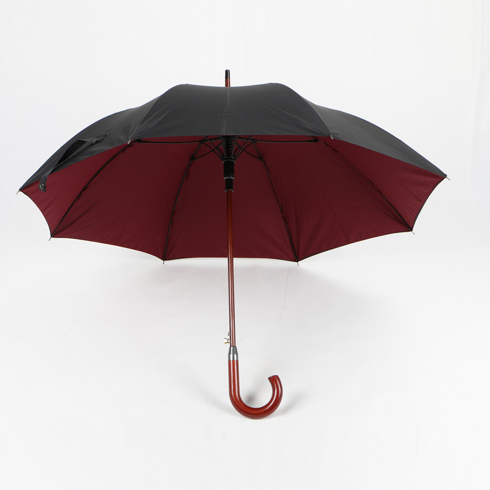 Buy cheap Black Wooden Hook Handle Umbrella , Curved Handle Large Rain Umbrella Durable product