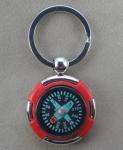 Buy cheap red plastic metal compass keychain for promotional outdoor gear from wholesalers