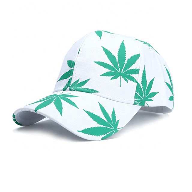 Buy cheap 2019 Green Leaf Mens Baseball Hats , Wild Sunshade Printing Casual Baseball Caps product