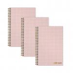 Buy cheap A5 Pink Checkerboard Hardcover Lined Notebook , Bamboo Paper Notebook For Students from wholesalers