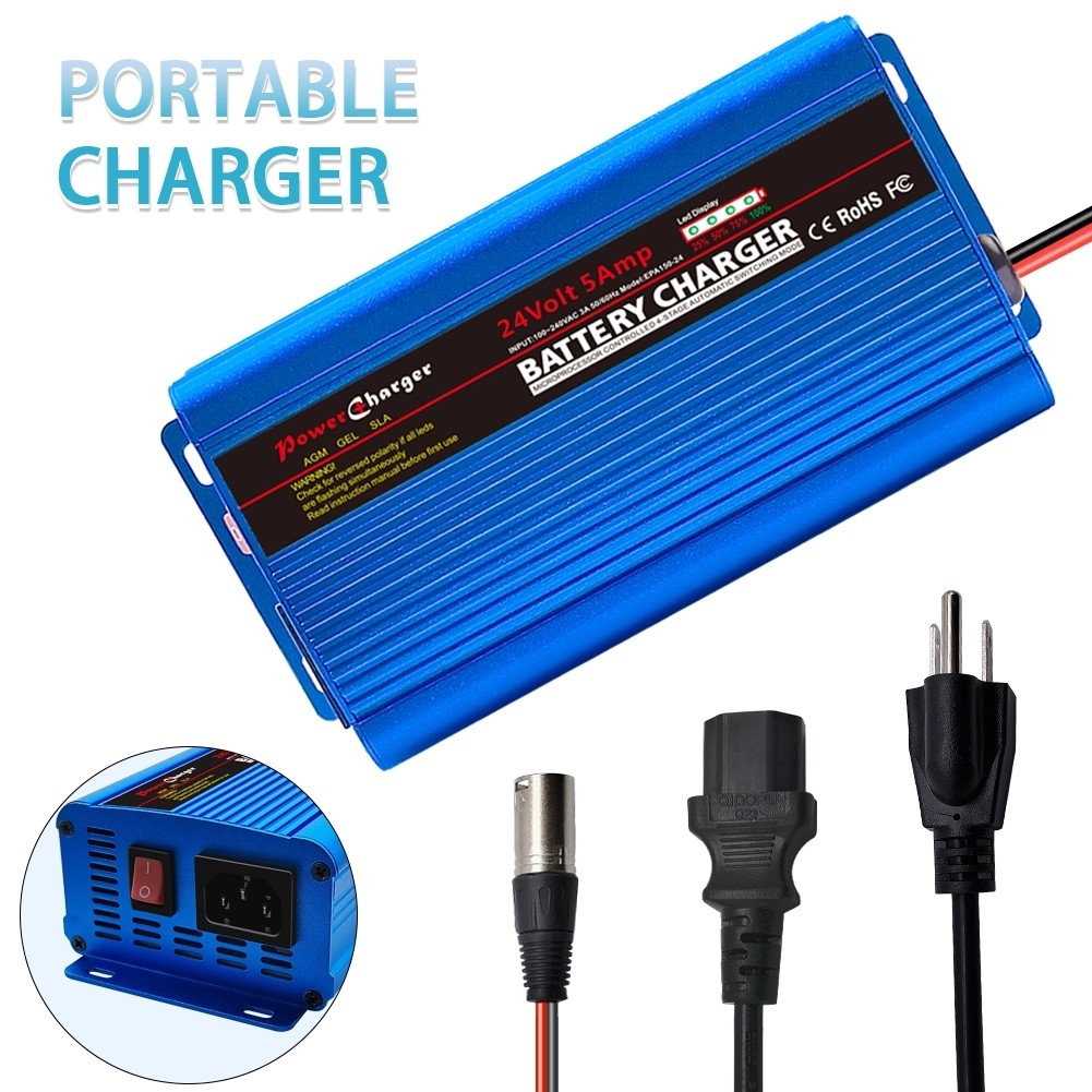 Buy cheap Universal Mobility Scooter 24 volt lead acid battery charger 5A VRLA SLA AGM GEL from wholesalers