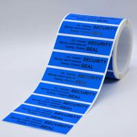 Buy cheap Matte Blue Tamper Proof Seal Security Sticker 56um 1mil Non-Transfer Tamper product