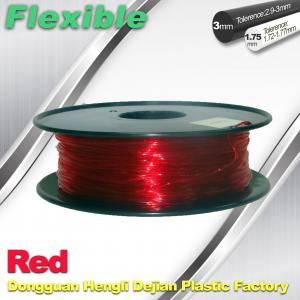 Buy cheap TPU Flexible 3d Printing Filament 1.75 / 3.0 mm  Red and Transparent product
