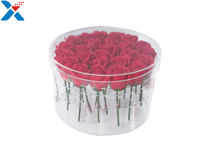 Buy cheap Acrylic Flower Box Clear Waterproof 25 Holes Round Shape For Gift product