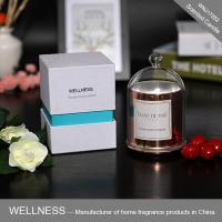 Buy cheap Luxury domed soy wax candle with rose gold glass jar,bell glass lid and gift box product
