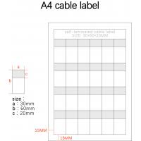 Buy cheap 30x60-20mm 2mil A4 White Matte Translucent Water Resistant Vinyl Cable Label product