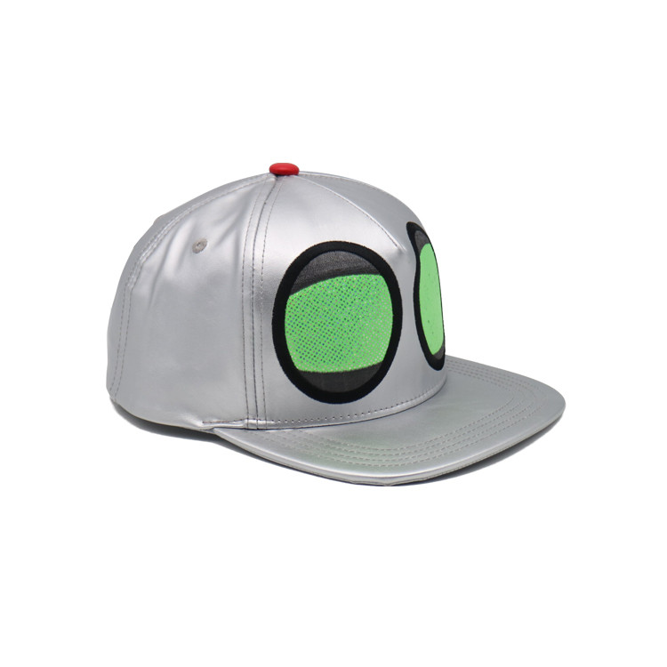 Buy cheap Popular Hippop Flat Brim Snapback Hat 3D Embroidered silvery 5-Panel Cap from wholesalers