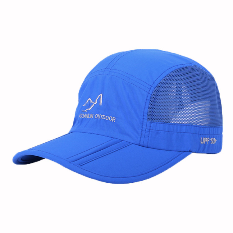 Buy cheap Custom Foldable 5 Panel Camper Hat Stylish Curved Brim Cap 100% Polyester product