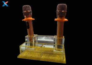 Buy cheap KTV Crystal Acrylic Microphone Stand ,  Smooth Surface Clear Plastic Display Box product