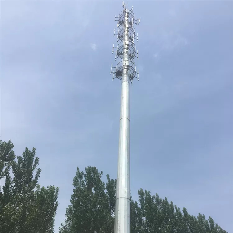 Buy cheap 15 Meter Monopole Telecommunications Tower Round Tapered Mast Steel Structure from wholesalers
