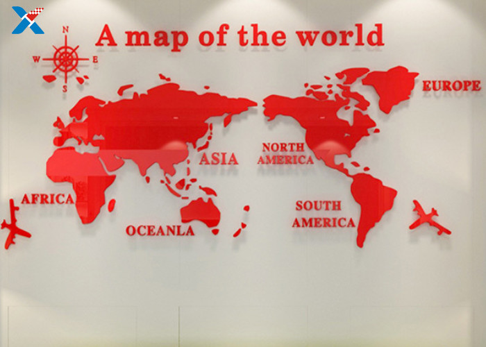 Buy cheap Office Creative Acrylic Shapes Craft / 3D Acrylic Stereo World Map Wall Sticker product