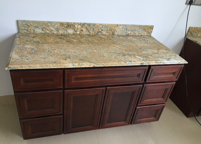 Buy cheap Golden Tropic Prefabricated Granite Vanity Tops Brazilian Material 22 Wide For Pedestal Area from wholesalers