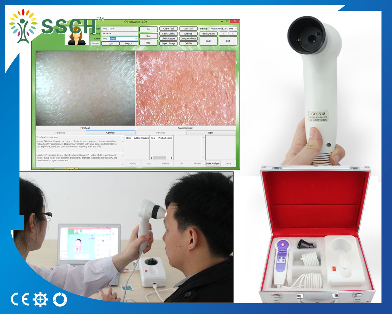 Buy cheap Facial Skin Moisture Analyzer Machine Skin Scope Analyzer Multi Function and Security from wholesalers