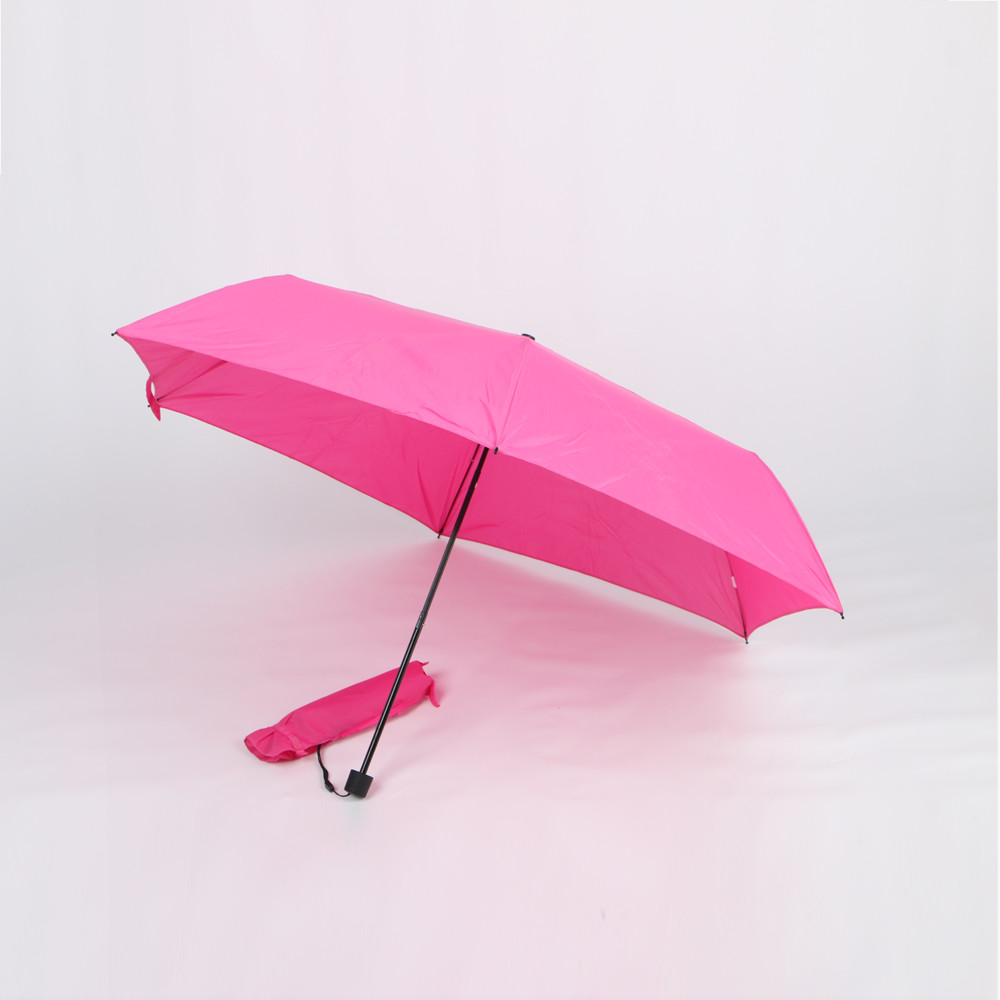 Buy cheap Pink Compact Three Fold Umbrella 19 Inch Portable Small Folding Umbrella product