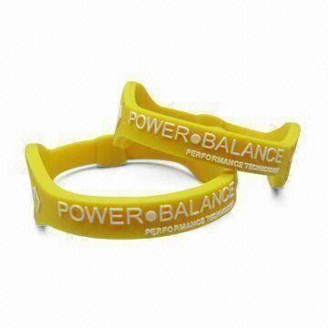 Buy cheap Silicone Energy Bracelets with Two Visible Holograms and Ion, Keeps Body's product