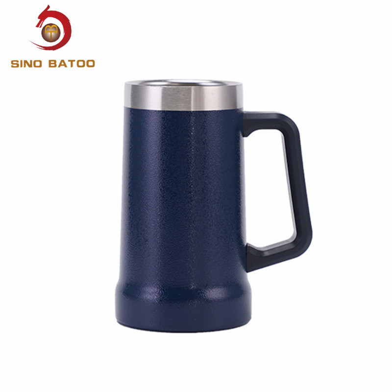 Buy cheap 24oz Stainless Steel Tumbler With Handle , Double Wall Stainless Steel Beer Mug from wholesalers