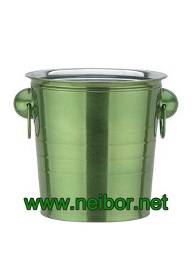 Buy cheap Green color stainless steel ice bucket 3L 5L metal beer bucket beer tub beverage cooler from wholesalers