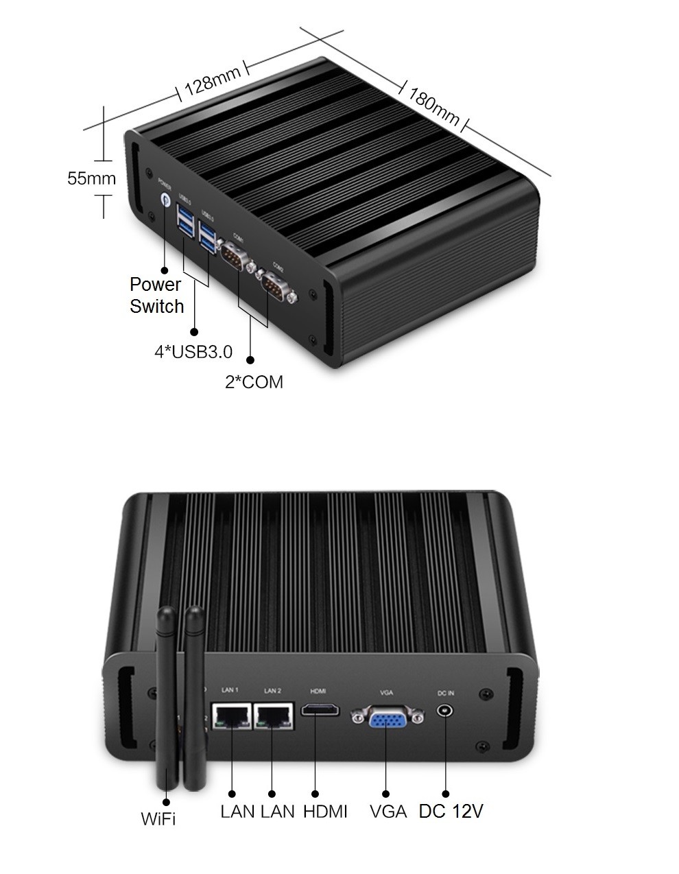 Buy cheap Fanless Embedded Box PC , Industrial Embedded Computer With 2 PCI/PCIe Slots product